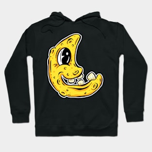 Goof Teeth Celestial Moon Lowbrow Cartoon Sticker Hoodie